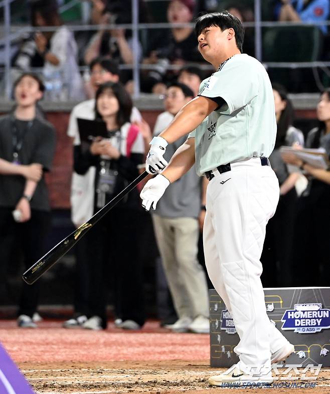 5일 인천SSG랜더스필드에서 열린 2024 KBO 올스타전 홈런 더비, 노시환이 타구를 날리고 있다. 인천=허상욱 기자wook@sportschosun.com/2024.07.05/