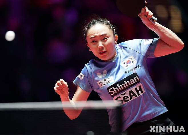[마카오=신화/뉴시스] 탁구 국가대표 전지희. 사진은 지난 4월 '국제탁구연맹(ITTF) 월드컵 마카오 2024' 당시. 2024.04.18.