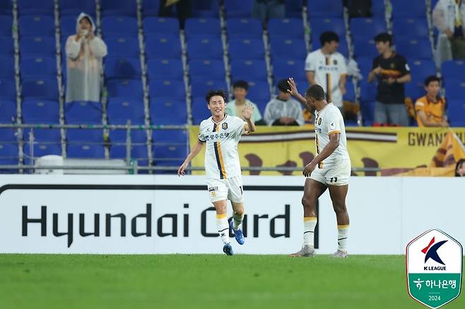 결승골 넣은 광주 이희균 [한국프로축구연맹 제공. 재판매 및 DB 금지]