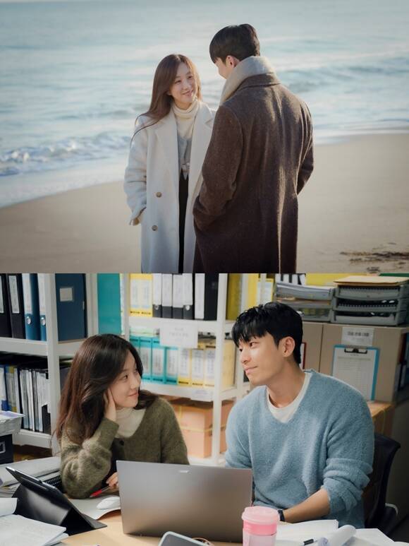 위하준(오른쪽)은 정려원과 '졸업'에서 설레는 로맨스를 보여줘 호평받았다. /tvN