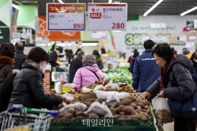 서울시내 대형 마트를 찾은 시민이 장을 보고 있다. ⓒ뉴시스