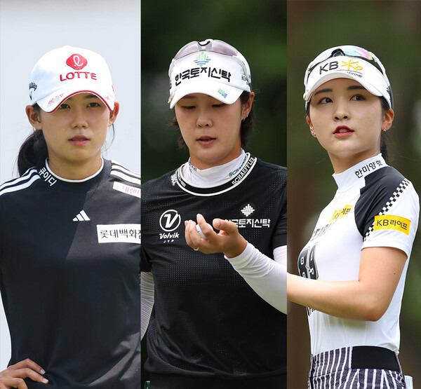 2024년 미국여자프로골프(LPGA) 투어 메이저 골프대회 아문디 에비앙 챔피언십에 출전한 황유민, 박지영, 이예원 프로. 사진제공=KLPGA