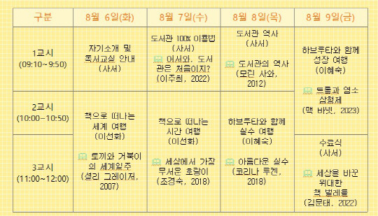 책 속으로 떠나는 여름여행. 한밭도서관 제공