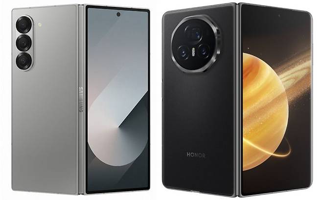 삼성전자 갤럭시 Z 폴드6(왼쪽)와 중국업체 아너의 매직 V3. 각 사 제공