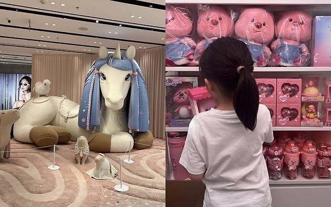 7일 베이징 번화가 산리툰의 젠틀몬스터 타이쿠리 스토어(왼쪽). 2022년 오픈한 이곳은 총 3개층, 1340㎡의 규모다. 같은 날 중국에서 선풍적 인기를 끌고 있는 '잔망 루피' 캐릭터 상품이 베이징 펑황훼이 백화점에 전시돼 있다./베이징=이벌찬 특파원