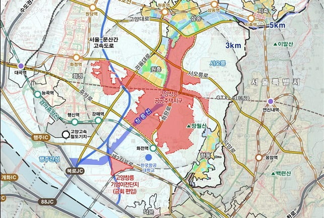 고양창릉 신도시 기업이전단지 위치도. 사진=LH