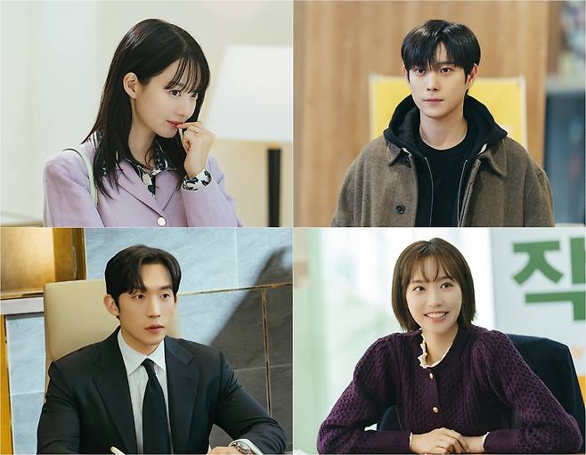 tvN·티빙 드라마 '손해 보기 싫어서' 배우들 왼쪽 위부터 신민아, 김영대, 이상이, 한지현. [tvN 제공. 재판매 및 DB 금지]