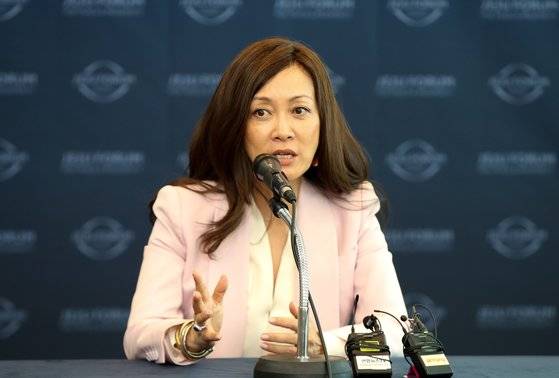 지난 5월 제주포럼에 참석한 수미 테리 미 외교협회(CFR) 선임연구원. [뉴시스]