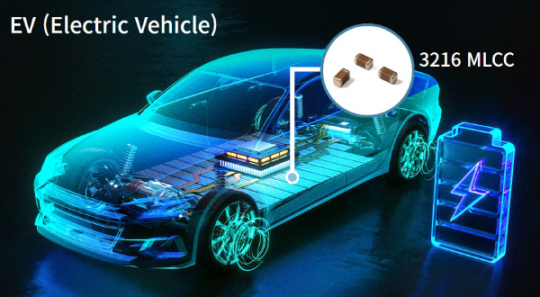 Multi-layer ceramic capacitor (MLCC) for electric vehicles. [Courtesy of Samsung Electro-Mechanics]