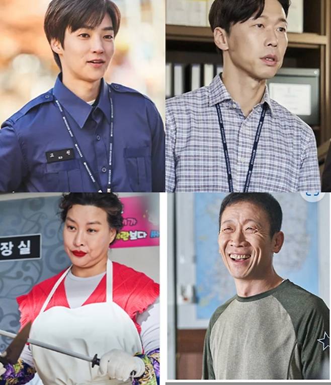 백서후 역 고원,  팩폭 장인 수사관 주병덕 역 윤병희, 이미진 아빠 역 정석용, 엄마 역 정영주.(왼쪽 위부터 시계방향). 사진ㅣJTBC