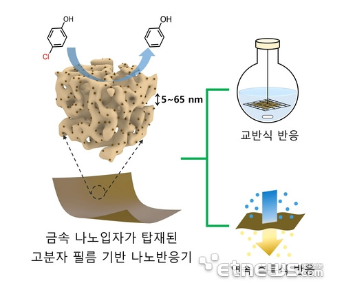 금속 나노입자가 탑재된 고분자 필름 기반 나노반응기.