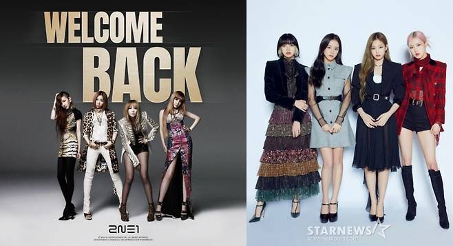 2NE1(왼쪽)과 블랙핑크 /사진=YG