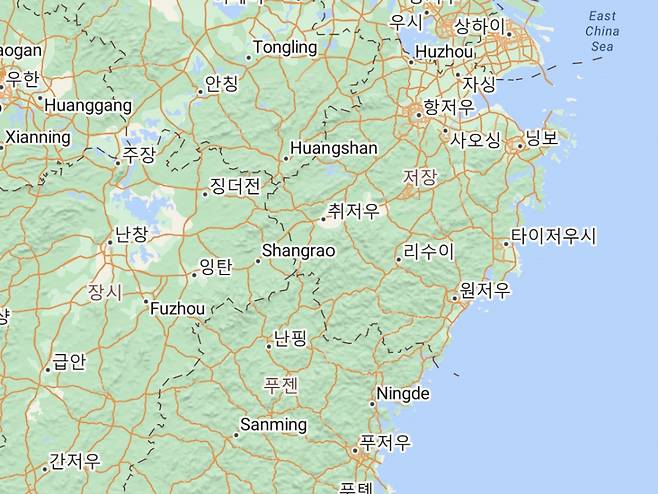 사고가 발생한 고속철은 항저우를 출발해 중국 중남부의 푸젠성으로 향하고 있었다./사진=구글맵스 캡쳐