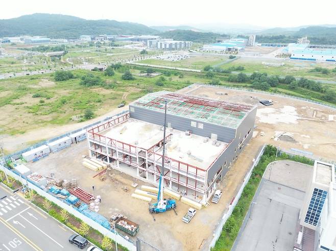 에이프로세미콘 구미 GaN 에피웨이퍼 양산공장 건설 현장