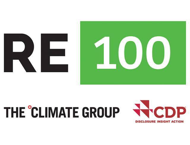 RE100 로고.