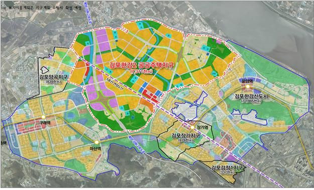 경기 김포한강2 공공주택지구 토지이용계획안. 국토교통부 제공