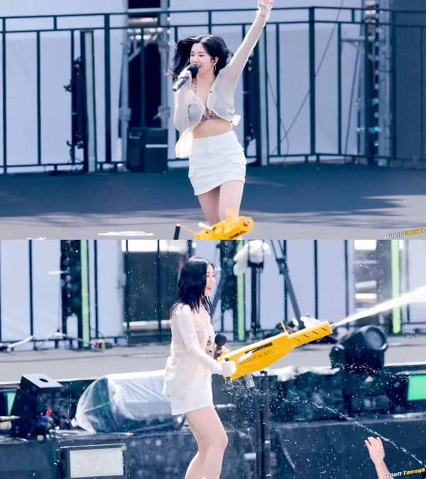 사진 출처= 유튜브 채널 'DaftTaengk' 화면 캡처. 권은비 '워터밤' 무대 직캠.