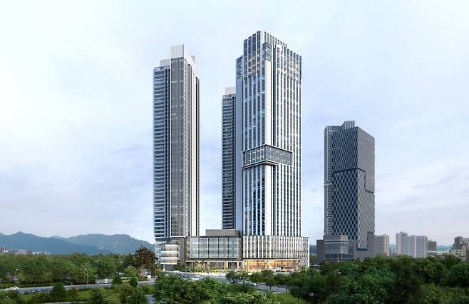 서울 성동구 뚝섬지구 특별계획구역 복합빌딩 투시도. 서울시 제공