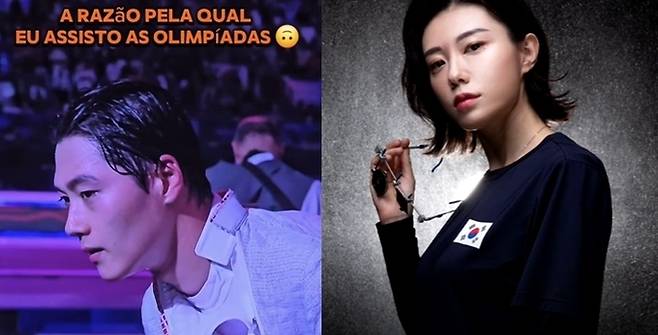 오상욱 선수와 김예지 선수. 사회관계망서비스(SNS) 갈무리