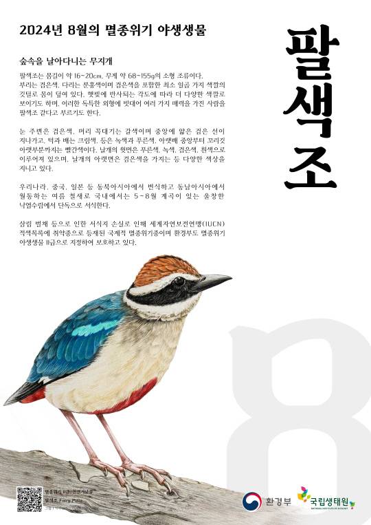 '8월의 멸종위기 야생생물' 홍보포스터. 환경부 제공