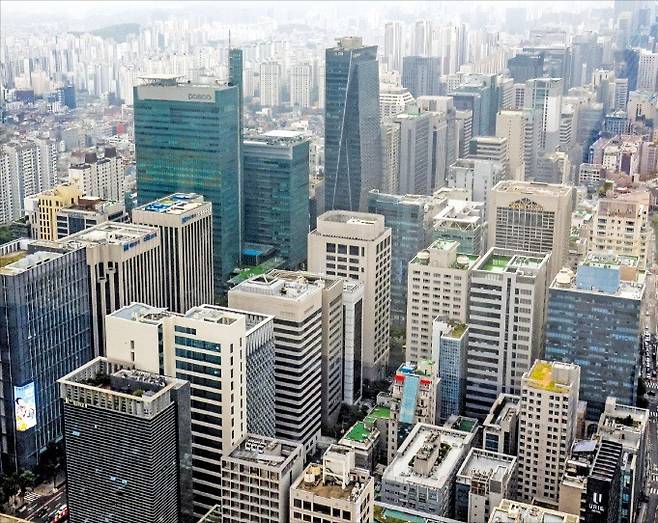 오피스빌딩이 몰려 있는 서울 강남 테헤란로 일대 모습. 사진=한경DB