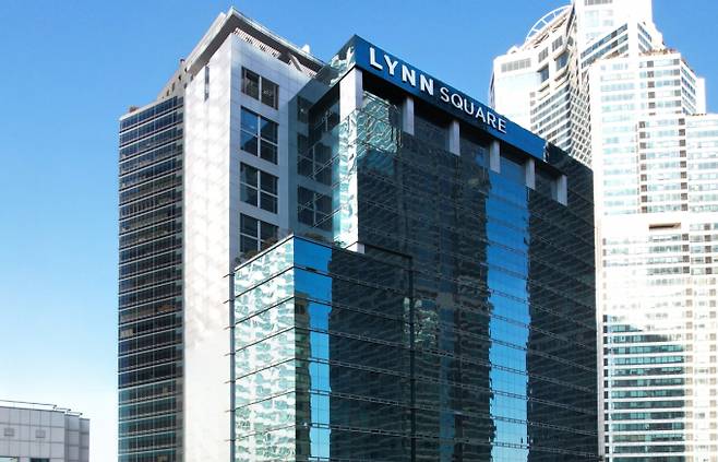 우미건설이 아파트 브랜드 '린' 디자인을 새 단장해 공개했다. 사진은 서울 강남구 우미건설 본사 린스퀘어. /사진=우미건설