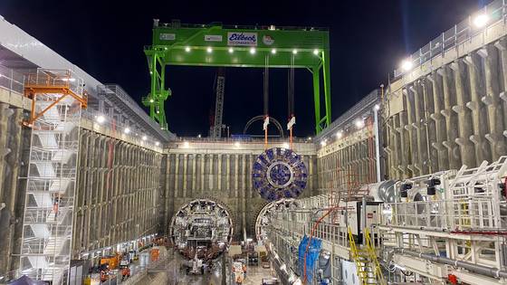 GS건설이 짓고 있는 호주 멜버른 도로공사 현장의 터널 굴진기(TBM). [사진 각사]