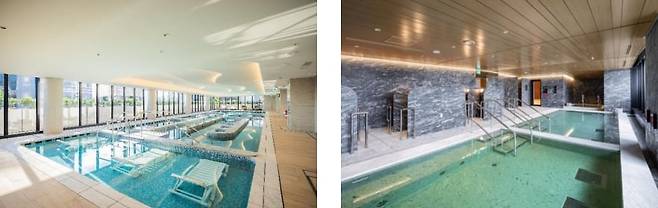 미츠이부동산이 도쿄 도심에 세운 '파크웰스테이트 니시아자부'에 마련되어 있는 수영장과 목욕탕./미츠이부동산