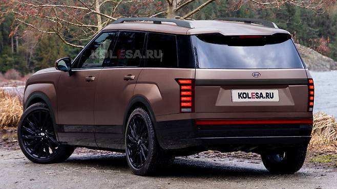 사진 : 현대차 팰리세이드 풀체인지 예상도 (출처=KOLESA.RU)