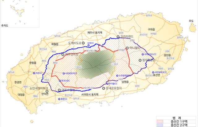 ▲제주 중산간 지역, 도시 관리 계획 수립 기준(안).ⓒ제주도