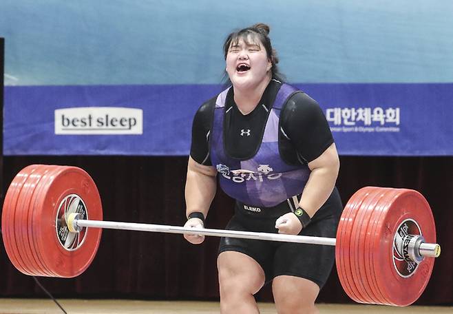 여자 역도 박혜정. 뉴시스