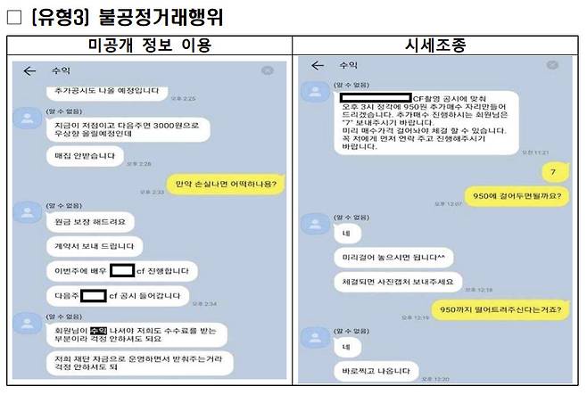미공개 정보를 이용하거나 시세조종을 유도하는 수법도 불법 리딩방에서 쓰이고 있다. [경찰청 제공]