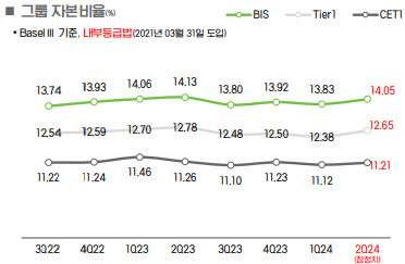 그룹 자본비율 현황. [DGB금융그룹 상반기 IR 자료 갈무리]