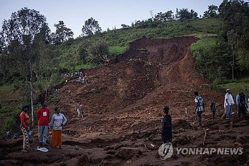 에티오피아 남부 산악 마을 산사태(기사와 직접 관련 없음) [AFP 연합뉴스 자료사진. 재판매 및 DB 금지]