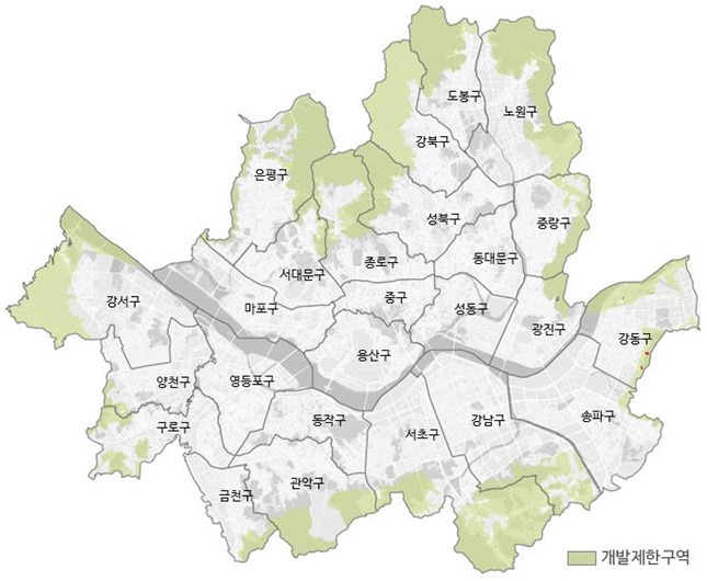 서울 그린벨트 지정 현황/자료=서울시 제공