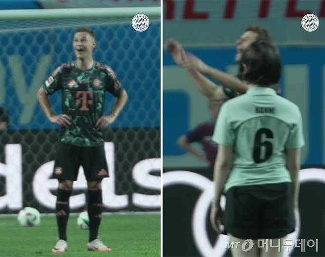 독일 분데스리가 FC 바이에른 뮌헨 공식 인스타그램 계정에 올라온 뉴진스 민지 시축 반응 영상 /사진=인스타그램 갈무리