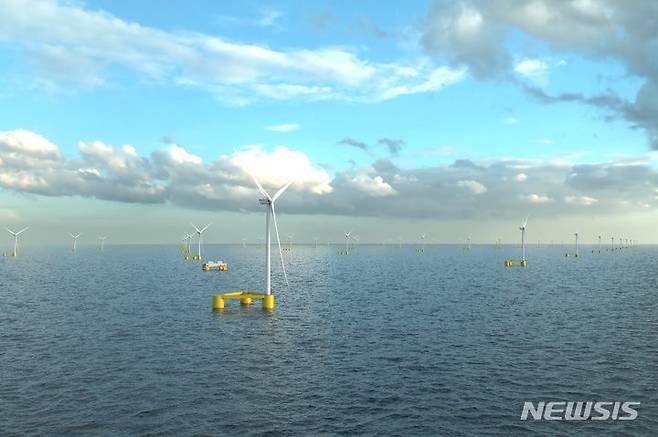 [서울=뉴시스] '반딧불이' 부유식 해상풍력 단지 조감도.