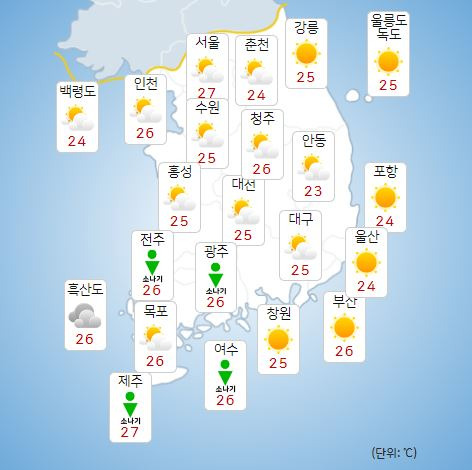 ⓒ기상청: 내일(10일) 오전 전국날씨