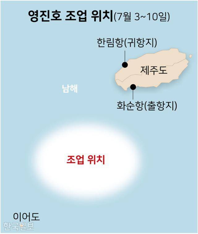 영진호 조업 위치. 그래픽=강준구 기자