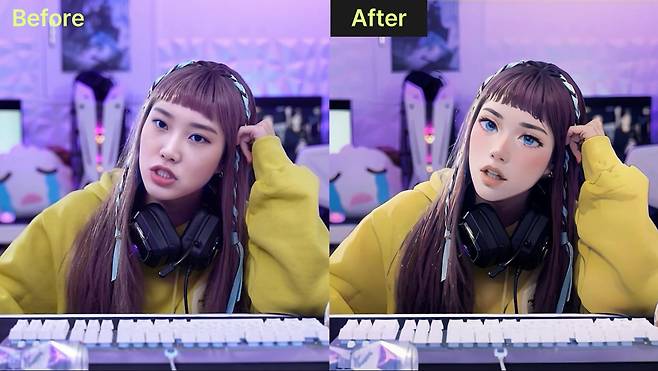 실제 인물을 마치 붓으로 그린 것처럼 2차원 그림으로 바꾼 모습. 인간을 만화 캐릭터처럼 묘사하면 '불쾌한 골짜기' 현상을 피할 수 있다. /디오비스튜디오 제공