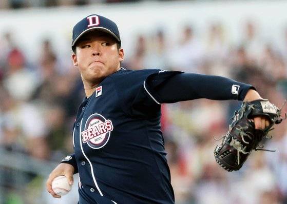 두산 선발투수 시라카와 게이코. 연합뉴스