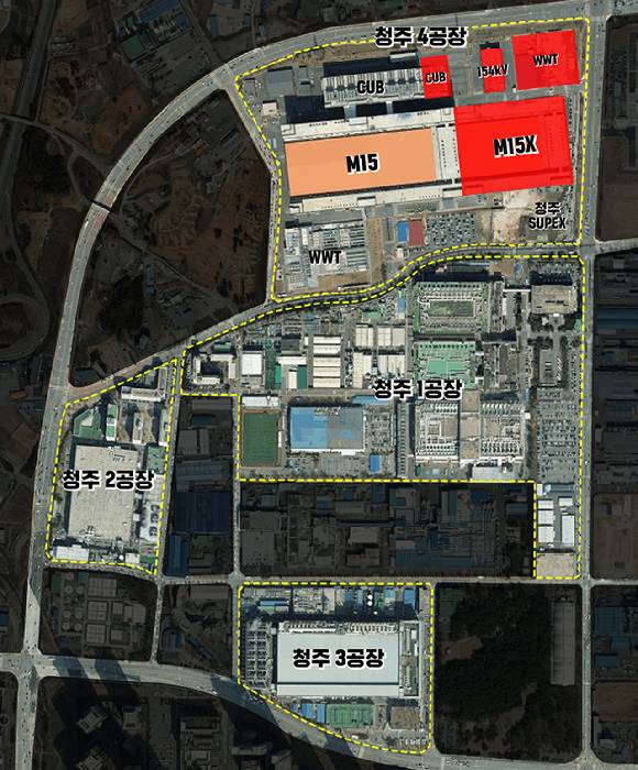 SK하이닉스 신규 팹(Fab) M15X가 건설되는 청주캠퍼스 단지도. [사진=SK하이닉스]