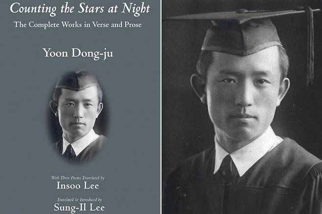 "Counting the Stars at Night" and Yoon Dong-ju's graduation picture in 1941 (Resource Publications, Yoon Dong-ju Memorial Hall)