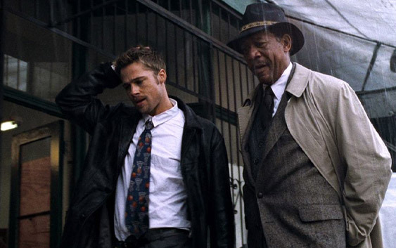 "Se7en," starring Brad Pitt (left) and Morgan Freeman (Warner Bros. Entertainment)