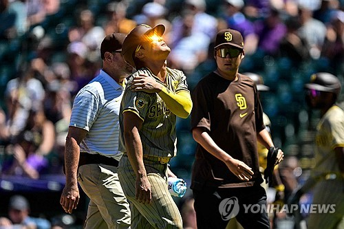 부상당한 김하성 [AFP=연합뉴스]