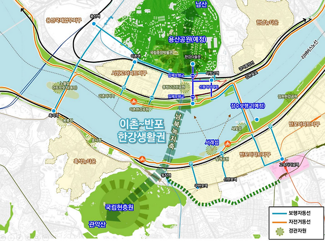 신동아아파트 재건축 이후 생활권 확장. [서울시]