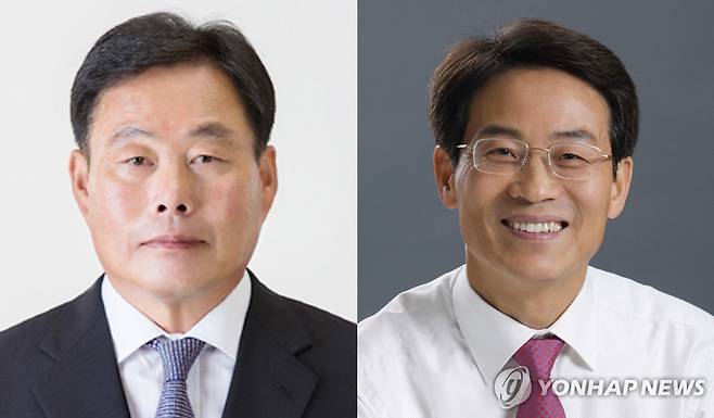 김산 무안군수(왼쪽)와 강진원 강진군수 [김산 무안군수·강진원 강진군수 제공]