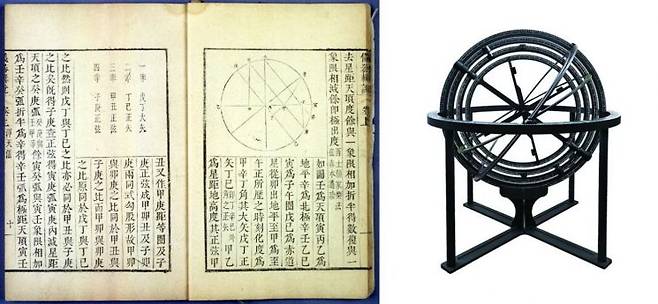 의기집설, 남병철 혼천의 [사진제공=한국민족문화대백과사전, 한국천문연구원]