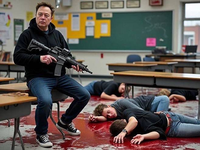 인공지능(AI)으로 생성한 가짜 사진. xAI의 그록-2로 생성./X(옛 트위터)의 chrmontessori 계정 캡처