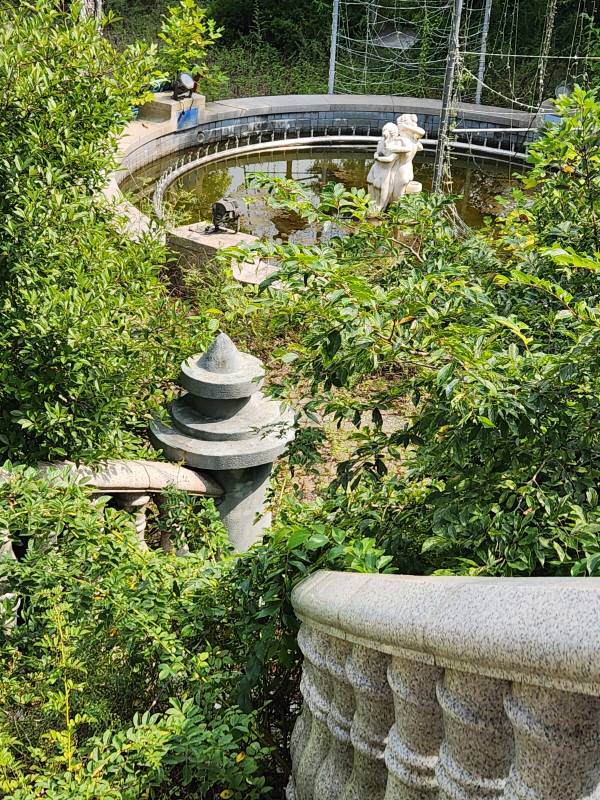 통도환타지아의 내부 시설물. 잡초 등이 무성하게 자라있다. 김성룡 기자